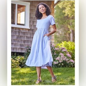 April Cornell 100% Cotton Bronte Lightweight Dress - Periwinkle Blue Small